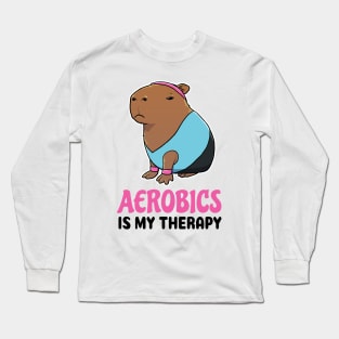 Aerobics is my therapy Capybara Long Sleeve T-Shirt